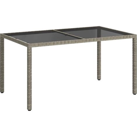 Maison Exclusive - Gartentisch 150x90x75 cm Hartglas und Poly Rat