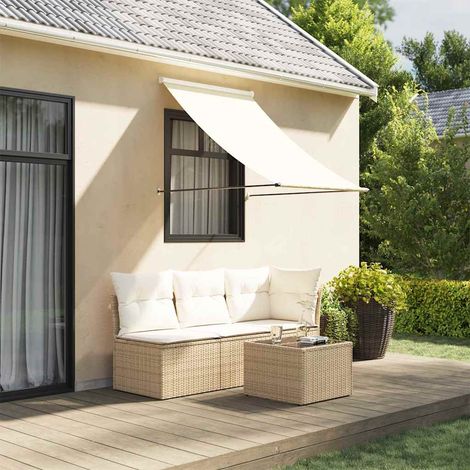 vidaXL Tenda da Sole Retrattile Crema 150x150 cm in Tessuto e