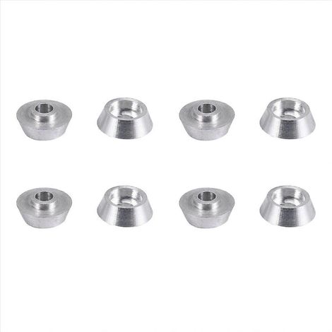 Lot de 8 rondelles de calage pour vis de bielle en métal, argentées (1/5)