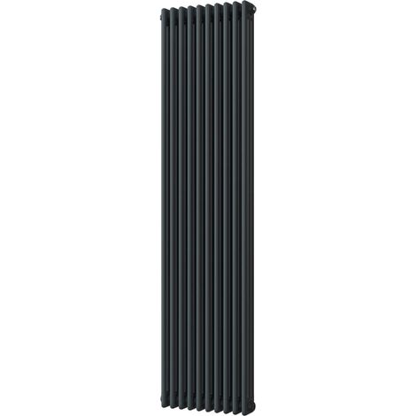 Alpha - Anthracite Vertical Column Radiator H1800mm x W465mm 3 Column - Feet Included (1/3)