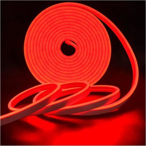 Ruban Led Néon,Bande Dc 12V 5M 120 Leds/M Total 600 Leds Couleur Rouge Ip65 Étanche Bandes Lumineuses Souple Pour Chambre,Ba[CA240] (1/5)
