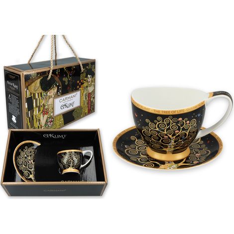 Espressotasse mit Untertasse, Gustav Klimt, Lebensbaum, Porzellankaffee (1/5)
