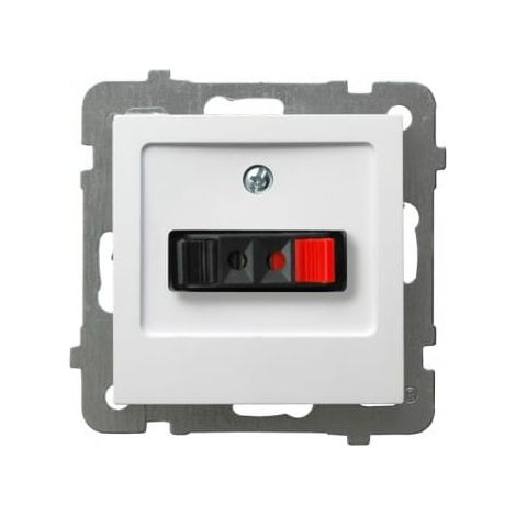 Prise de haut-parleur simple blanche p/t sans cadre