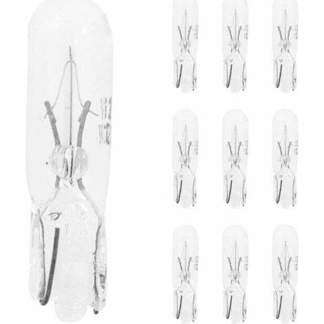 10x Ampoule 12V 1,2w T5 wedge transparent W2x4.6d éclairage lumière universel bricolage (1/2)