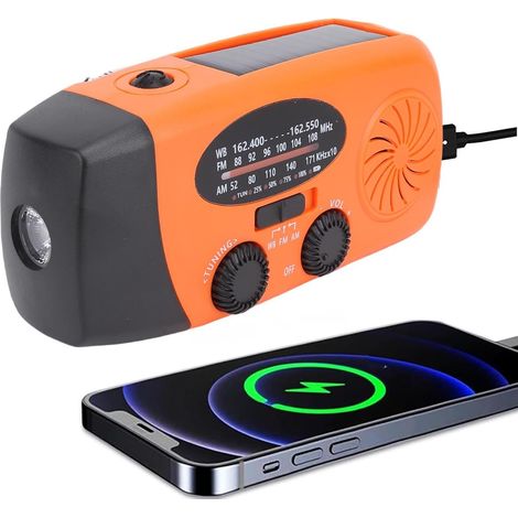 Radio de Secours à Manivelle, AM/FM/NOAA Météo 2000mAh Power Bank (1/5)