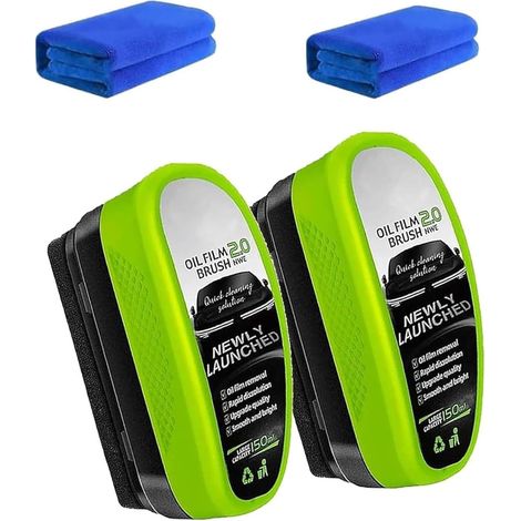 Brosse Nettoyant Pour Film De Voiture,Upgrade Automotive Film Cleaning Brush,Brosse Nettoyage Anti Pluie Pare Brise,Car Glass Oil Film Cleaner,pour vitres de voiture, améliore la clarté. (1/5)