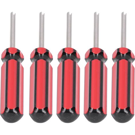 Lot de 5 démonte-noix de valve acier tête simple pour voiture poids lourd moto vélo clé à soupape (1/5)