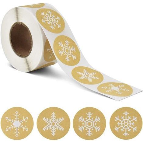 Set di 2 adesivi natalizi a forma di fiocco di neve, adesivi per le feste, adesivi per buste, decorazioni per la classe. (1/5)