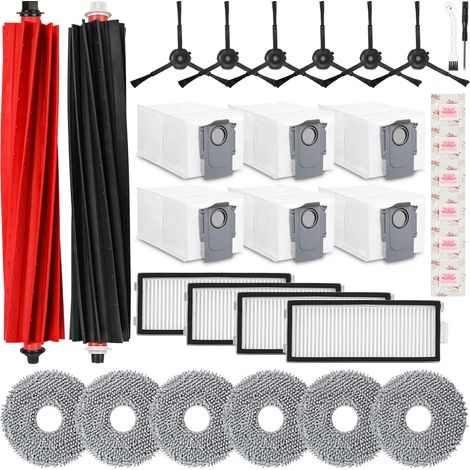 32 Stück Zubehörset für Roborock Qrevo Master/Qrevo Slim Rboter-Staubsauger, 1 Dual-Hauptbürste,3 Filter,6 Wischtücher,6 Seitenbürsten,6 Staubbeutel,1 Reinigungsbürste,1 Schraubendreher (1/5)