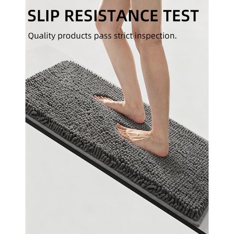 Tapis de bain 50 × 80 cm en chenille, extra doux et très absorbant, tapis de sol pour salle de bain (1/5)