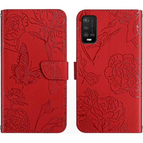 Echtlederhülle „Butterfly Peony“ für Power U10/U20 Smartphone, elegante und schützende Hülle, Modell Emed, Premium-Klapphülle (1/4)