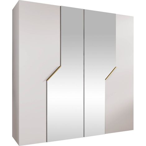 Armoire Hartford 598, Blanc, 202x200x52cm, Portes d'armoire: Avec des charnières, Nombre d'étagères: 0 (1/5)