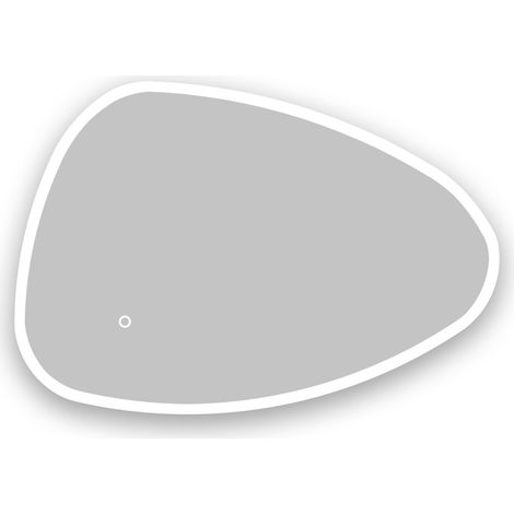 AICA Miroir lumineux de salle de bain 80x55cm Design Asymétrique, Teardrop Mirror, avec 3 Colours Dimmable + Anti-buée + Mémoire
