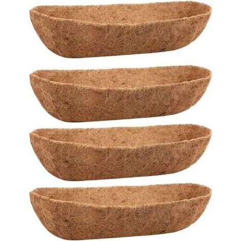 Paquet de 4 Doublures Noix pour Auge 24 Pouces Jardinière Murale Balustrade Pont Panier Fenêtre Naturelles