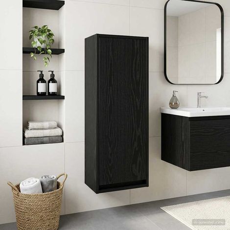 Vanidad de lavabo montada en la pared Roble Negro