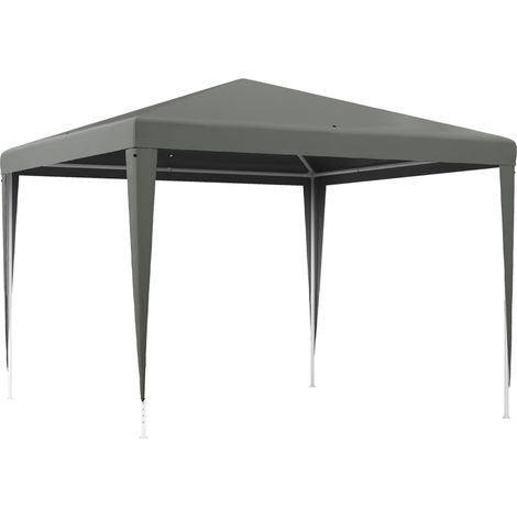 Tonnelle de jardin 3 x 3 m, barnum tente de réception Structure en acier, tissu PE pour fêtes et mariages, gris
