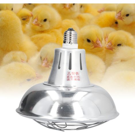 Lampe chauffante halogène infrarouge lointain E27 pour élevages porcins, lampe d'élevage de porcelets, lampe à économie d'énergie avec température et abat-jour réglables, norme nationale 220V. (1/5)
