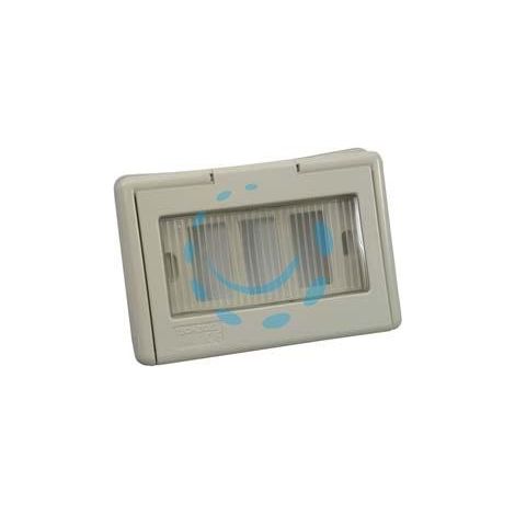 SCATOLA DA INCASSO PORTAFRUTTI 3P PORTELLO A FINESTRA IP44 - mm.122x16x83h. - (1733.B)