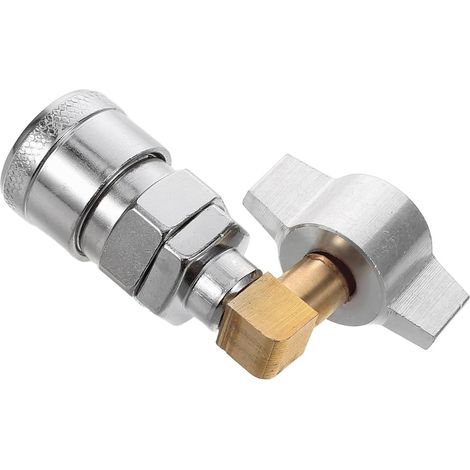 Raccord Rapide Courbé pour Soufflette Camion, Connecteur Sortie D'air, Adaptateur Compresseur Air, Valve de Décompression, Accessoire Pneumatique Nettoyage Professionnel - (1/5)