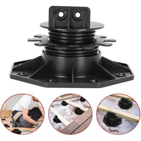 Plots terrasse bois ou composite , XU,pour dalle réglable 30-60mm 10 Pièces Noir, produit qualité supérieure, durable et fiable, matériaux sélectionnés, conforme normes - (1/4)