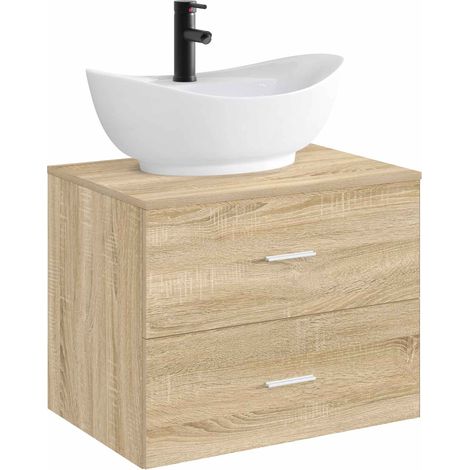vidaXL Bathroom Wash Basin Matte Black 59 x 35 x 21 cm Metal