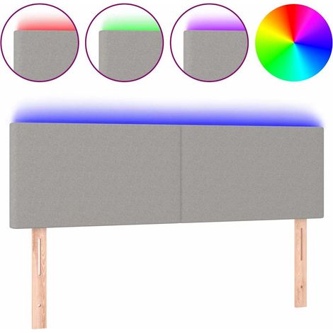 Maison Exclusive - Cabecero con LED de tela gris claro 144x5x78/8 (1/5)