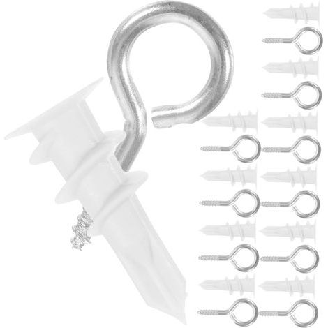 20 Ensembles Vis à Plaques de Plâtre Kit Chevilles pour Mur Vis à Œillet Autotaraudeur Ancrages pour Plaques de Plâtre pour Fixation Murale (1/5)