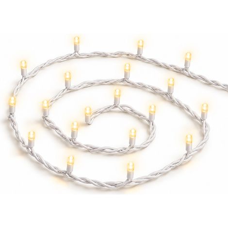 ETTROIT Catena Luminosa 100 LED, 10Mt, Luce Oro, Cavo Bianco, IP65, Prolungabile, Effetto Flash , ghirlanda nataliza, negozi, balcone (1/5)