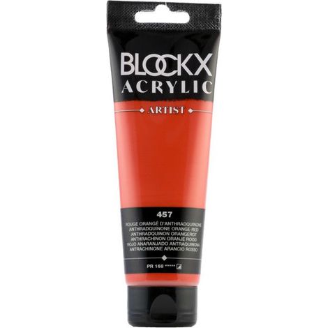 Peinture acrylique - Rouge orangé anthradquinone - 457 - BLOCKX Artist - Qualité beaux-arts - Tube 120ml