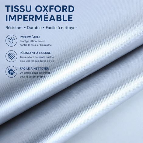 Housse de protection ronde argentée pour mobilier de jardin tissu Oxford et film aluminium argent 11 g – Livraison gratuite