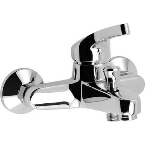 Mitigeur de bain douche chromé avec limiteur de débit robinet de baignoire monocommande