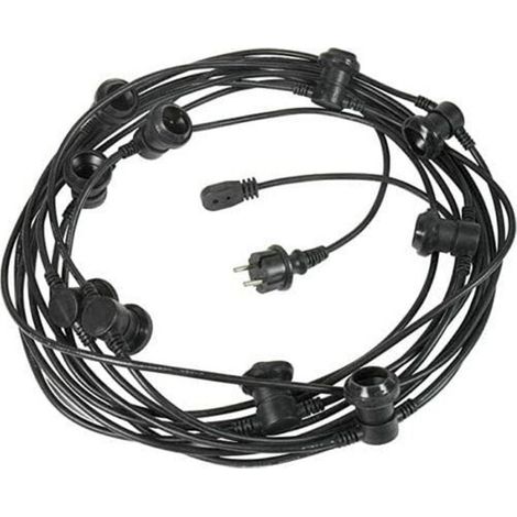 Jeu De Cordons Avec 10 X 10 M Douilles De Lampe E27 Pour L'extérieur Et L'intérieur (1/5)