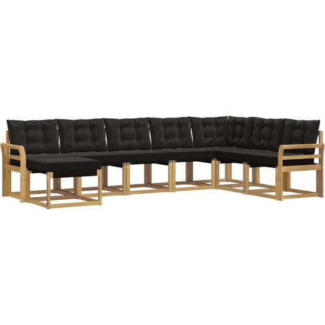 Outdoor-Sofagarnitur 8 Stk. Weiß und Schwarz vidaXL (1/5)