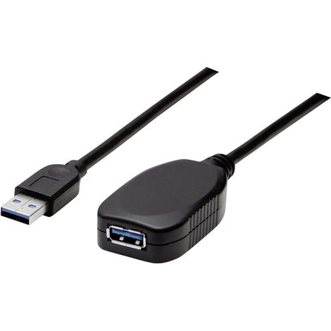 Manhattan Câble USB USB 3.2 Gen1 USB-A mâle, USB-A femelle 5.00 m noir 150712 (1/4)