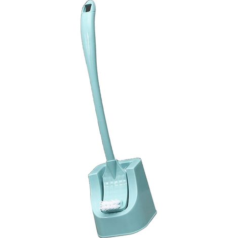 Ensemble brosse WC efficace murale manche long ergonomique avec support pour salle de bain bleu (1/5)