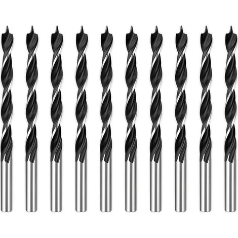 Lot de 10 forets hélicoïdaux à bois de 4,0 mm - Pour bois tendre - Bois dur - Accessoires - Perceuse-visseuse (4,0 mm bois) (1/5)