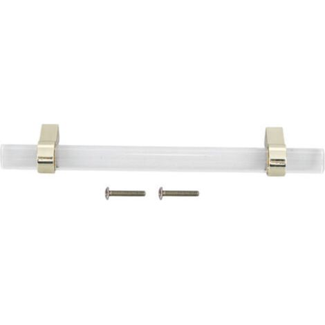 Maniglia moderna in cristallo acrilico trasparente per cassetti di armadi, librerie e scarpiere, interasse fori 96 mm -Crezuo