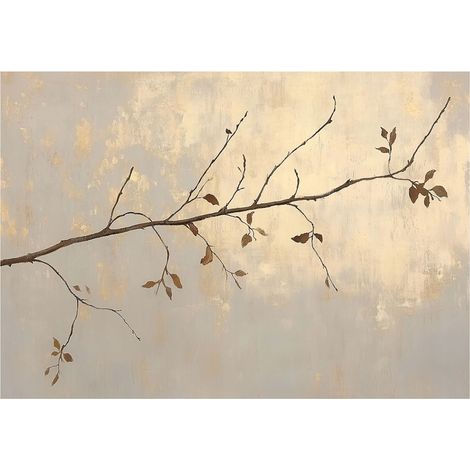 Papier peint intissé avec motif de branches et de feuilles sur fond de ciel, décoration de salon – 150 x 105 cm Wallarena (1/4)