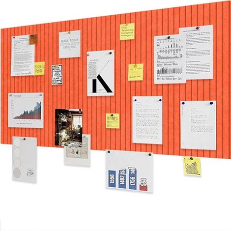 Tableau mémo en feutre autocollant, lot de 6 panneaux 30 x 30 cm, surface totale 60 x 90 cm, tableau photo et vision pour maison et bureau, orange (1/5)