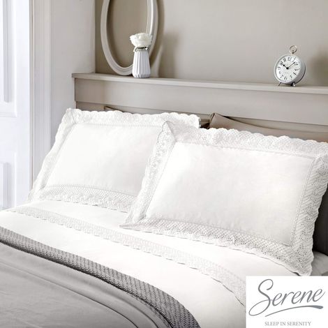 Serene – Rinascimento – Ricamato Pizzo Set Copripiumino, White, King (1/4)