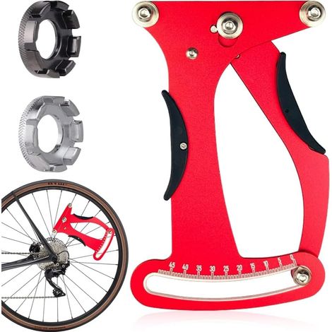 Fahrradspeichenspannungsmesser, Werkzeug zur Messung der Fahrradspeichenspannung, Kalibrierwerkzeug für Speichenspannungsmesser zur Diagnose von Laufradproblemen (Rot) (1/5)