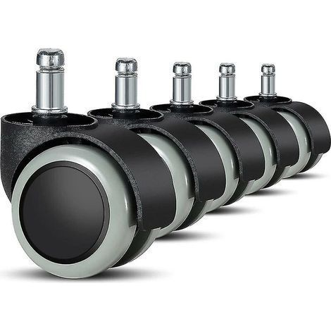 5er-Pack Bürostuhlrollen 11 mm / 22 mm, Ersatzrollen für harte Böden, geeignet für Gaming-Stühle, Drehstühle usw. (1/5)