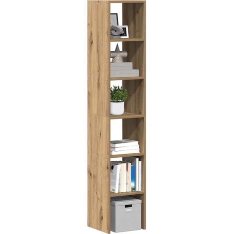Bücherregale 2 Stk. Stapelbar Artisan-Eiche 30x30x80 cm (1/5)