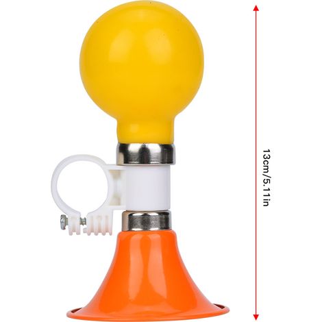 Klaxon de vélo enfant bruyant en métal et caoutchouc, sonnette d'avertissement orange pour filles et garçons, accessoire vélo. (1/5)