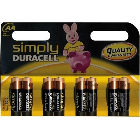 BATTERIE DURACELL SIMPLY STILO Modello AA-LR6 Confezione 12 Blister da 8 pz (1/2)