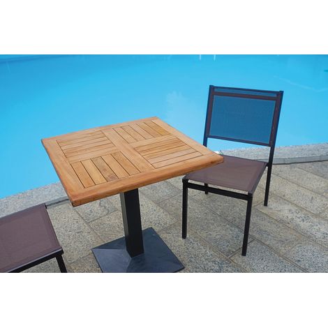 Piano in teak 80x80 cm. Tavolo componibile. MALIGI HOME MG-NINA Legno Teak (1/2)