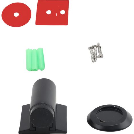 Fermaporta magnetico in lega di zinco, a scomparsa, anticollisione, autoportante, per casa, ufficio o camera da letto, nero, 1 set. (1/5)