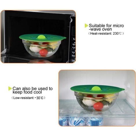 Couvercle Silicone Etirable - 5 Pièces - Hermetique Universel Pour Micro-ondes Poêle Casserole Pot Bol - Température -30 ℃ à 230 ℃ - Recyclable (1/4)