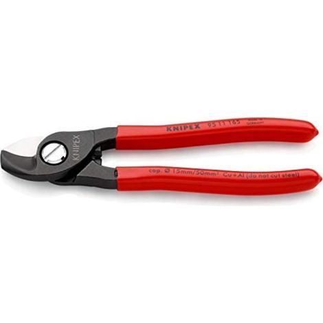 KNIPEX 95 11 165 Cesoia per cavi rivestiti in resina sintetica brunita 165 mm