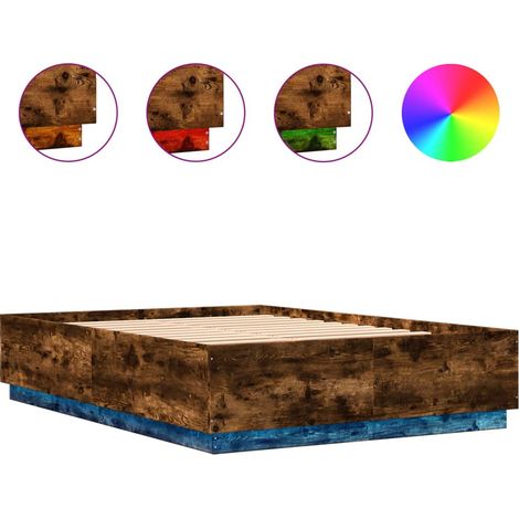 Maison Exclusive - Estructura cama con luces LED madera roble ahu (1/5)